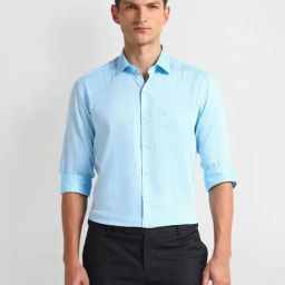 Arrow Blue Cotton Slim Fit Printed Shirt-picture-38