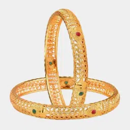 Zeneme Gold Plated CZ Studded Bangles for Women Set of 4-image-16