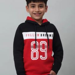 Cantabil Kids Red Color Block Full Sleeves Sweatshirt-image-56
