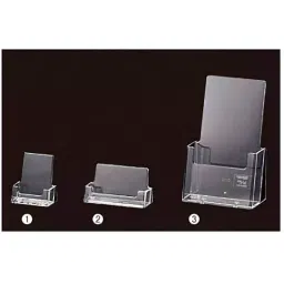 AS ONE Desktop Brochure Stand W1.1 × D3.7 × H5.2 cm Transparent Polystyrene Resin, 61-211-2-2-35