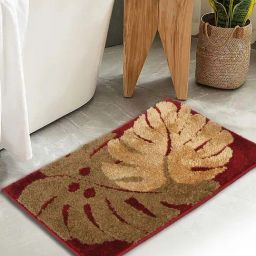 HOSTA HOMES Maroon Cotton Soft Fur Anti Skid Door Mat-20