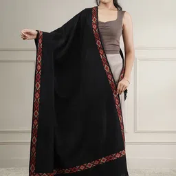Zamour Woven Design Shawl with Kullu Border-picture-32