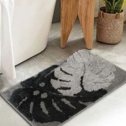 HOSTA HOMES Grey Cotton Soft Fur Anti Skid Door Mat-39
