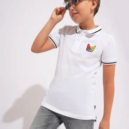 Jack & Jones Junior Kids White Cotton Polo T-Shirt-image-50