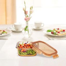 Peggy Oliver Amber Glass Square Food Container With Lid (0.8 L)-image-71