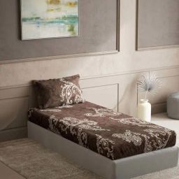 DDecor Brown Cotton 135 TC Single Size Bedsheet With Pillow Cover-image-86