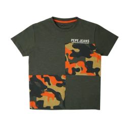 Pepe Jeans Kids Olive Camouflage T-Shirt-image-125