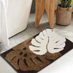 HOSTA HOMES Brown Cotton Soft Fur Anti Skid Door Mat-47