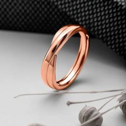 Silberry 925 Silver Rose Gold Love Adjustable Ring-20