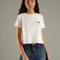 Tommy Hilfiger White Cotton Regular Fit T-Shirt-picture-42