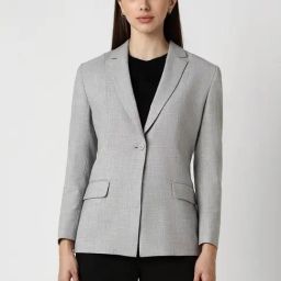 Van Heusen Grey Plain Blazer-image-54