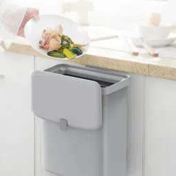 OBSESSIONS Grey Plastic Fingerprint Resistant Kitchen Dustbin (9 Litre)-picture-22