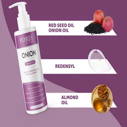 PORES Be Pure Set Of 3 Onion Shampoo With Redensyl Control Hairfall -250ml Each image 5