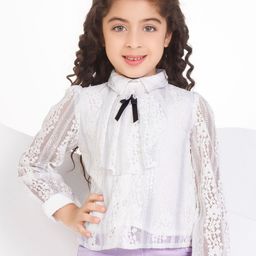 Peppermint Girls Shirt Collar Cuffed Sleeves Top-image-76