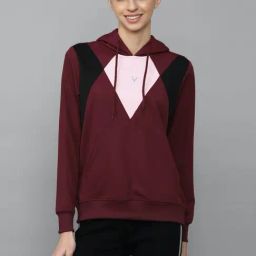 Allen Solly Maroon Cotton Printed Hoodie-image-99
