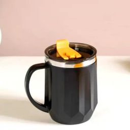 Nestasia Matte Black Stainless Steel Double Insulated Spill Proof Travel Tea & Coffee Mug (400 ML)-6