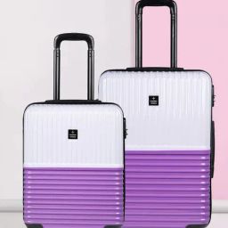 Nasher Miles Istanbul Hard-Sided ABS and PC  Set of 2 White & Purple Trolley Bags (55 & 65 cm)-image-52