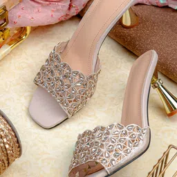 NR By Nidhi Rathi Women Embellished Party Slim Heel Sandals-56