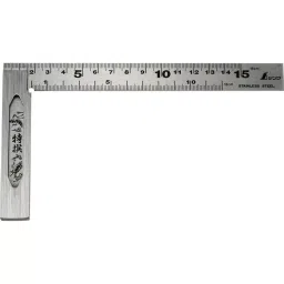 Shinwa Rules Right Angle Flat Type Square Metric Scale 1.5 mm Thickness, 2008851-83