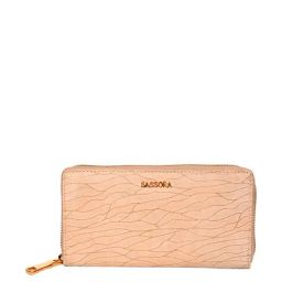 SASSORA Beige Printed Rfid Zip Around Wallet for Women-4
