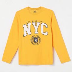Fame Forever by Lifestyle Kids Mustard Printed T-Shirt-picture-1