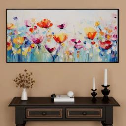Art Street Multicolor Tulip Large Panel Wall Art Print-35