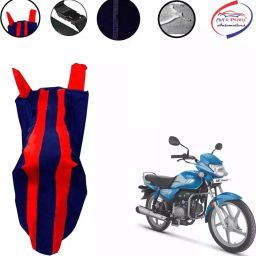Auto Pearl Two Wheeler Cover For Hero MotoCorp HF Deluxe (Red & Blue)-70