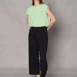 Zink London Women Solid Boat Neck Top-image-10