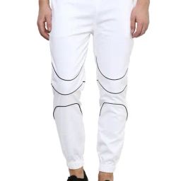 Hypernation White Mid Rise Joggers-picture-9
