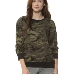 Campus Sutra Olive & Black Camo Print Sweatshirt-picture-17