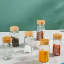 Nestasia Premium Quality Multipurpose Reusable Seasoning Jars With Airtight Lid Set Of 6 100ml Each-27