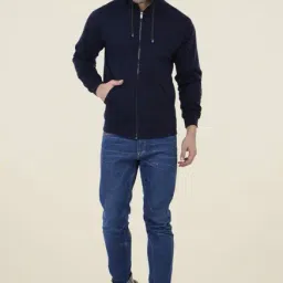 Weardo Navy Solid Hooded Sweatshirt-picture-35