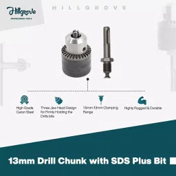 Hillgrove HGCM251M1 1200 W 26 mm Hammer Impact Drill Machine Set Gloves HGCM512 image 3