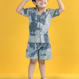 Polka Tots Boys Printed Shirt with Shorts-21