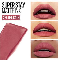 Maybelline New York Liquid Matte Lipstick, Long Lasting, 16hr Wear, Superstay Matte Ink, 225 Delicate, 5ml image 3