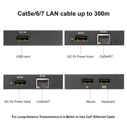 kceve USB Extender 300M Single Pass USB Kit with 3 USB 1.1 Ports, Over Single Ethernet Cat5e/6/7, Plug and Play, No Driver Needed, USB RJ45 LAN Extend image 2