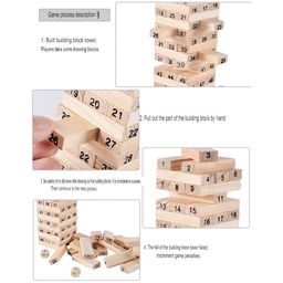 Storio Toys & Tabletop Games Colorful Tumbling Tower Game for Kids and Adults, Wooden Blocks with Dices Game|Stacking Game Challenging Maths Game | Skill Development and Color Recognition image 2