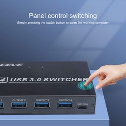 kceve USB 3.0 Switch 4 in 4 out, USB Switcher HUB For 4 Computers Sharing 4 USB Device For Mouse, Keyboard, Scanner, Printer, Etc (picture shown is 2 in 4 out, but real item you will receive is 4 in 4 out) image 5