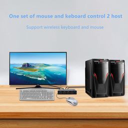 Ubervia KVM Switches - Hdmi Switch For 2 Computers 4K Hdmi Switcher Box 2 In 1 Out For 2 Pc Share Keyboard Mouse And Monitor Support 4K30Hz With Usb Hub Ports image 4