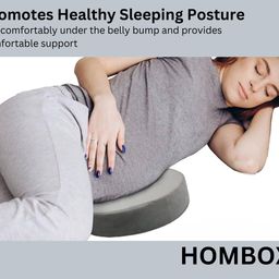 hombox Pregnancy Pillow | Memory Foam Maternity Pillow Wedge for Supporting Belly, Back During Pregnancy - Provides Soft-Support to The Baby Bump (Grey) image 2