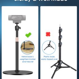 jidinung Camera Webcam Tripod Stand for Desk Height Adjustable & 360° Swivel Compatible with Logitech Webcam C922 C930e C920S C920 C615 C960 NexiGo N60 and BRIO and Other Devices with 1/4'' Thread image 5