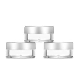 Flora Fresh Round Empty Glass Cosmetic Cream Container/Jars With Golden Cap And White Inner Lids For Creams, Balms, Face Scrub, Body Cream Etc (Silver, 8 GM) image 1