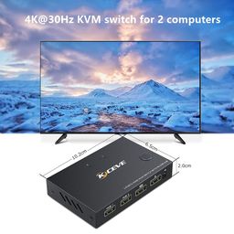 Ubervia KVM Switches - Hdmi Switch For 2 Computers 4K Hdmi Switcher Box 2 In 1 Out For 2 Pc Share Keyboard Mouse And Monitor Support 4K30Hz With Usb Hub Ports image 5