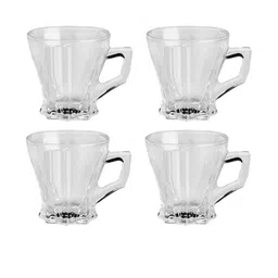 Somil Clear Glass Coffee & Tea Cup / Mug (120 Ml), Enjoy Your Drink in Style, 7.8 X 9.7 X 8 Cm, Pack of 4-image-92