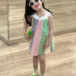 LULU & SKY Striped A-Line Dress-50