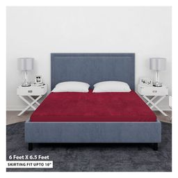 Sassoon Elastic Strap King Size Mattress Cover - Maroon-12
