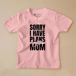 Be Awara Half Sleeves Plans With Mum Printed Tee - Pink-image-65