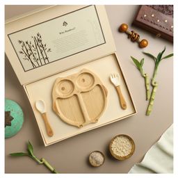 Baby Forest Laad Dulaar Bamboo Feeding Plate | Owl Shape | Toxin & Chemical-Free-2