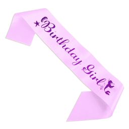 Wobbox Happy Birthday Sash Birthday Girl Sash Birthday Decoration Items Pink -Pack Of 1-image-92