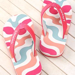 Pine Kids Slip On Flip Flops with Marble Print - Fuchsia-image-43
